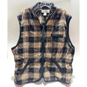 Jones New York‎ Sport Plaid Fleece Vest Full Zip Women's Size 3X